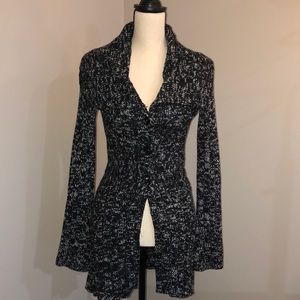 White House Black Market long black sweater; M